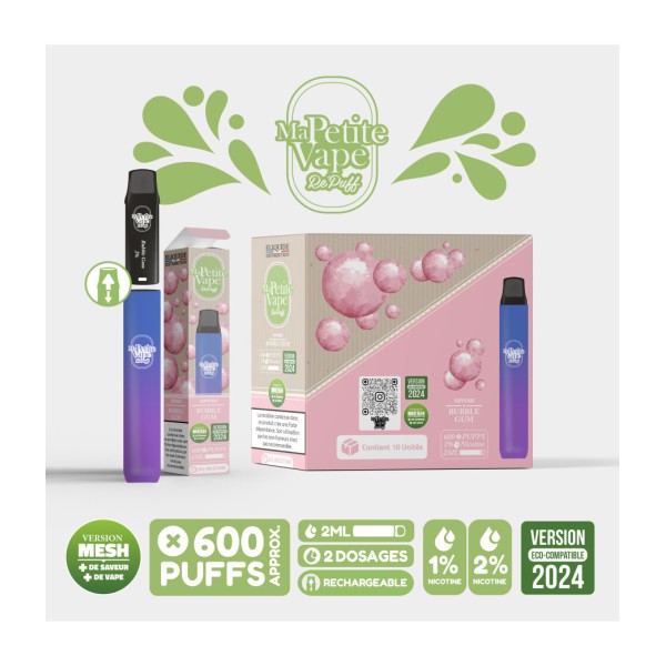 Re Puff Ma Petite Vape 600 Bubble Gum